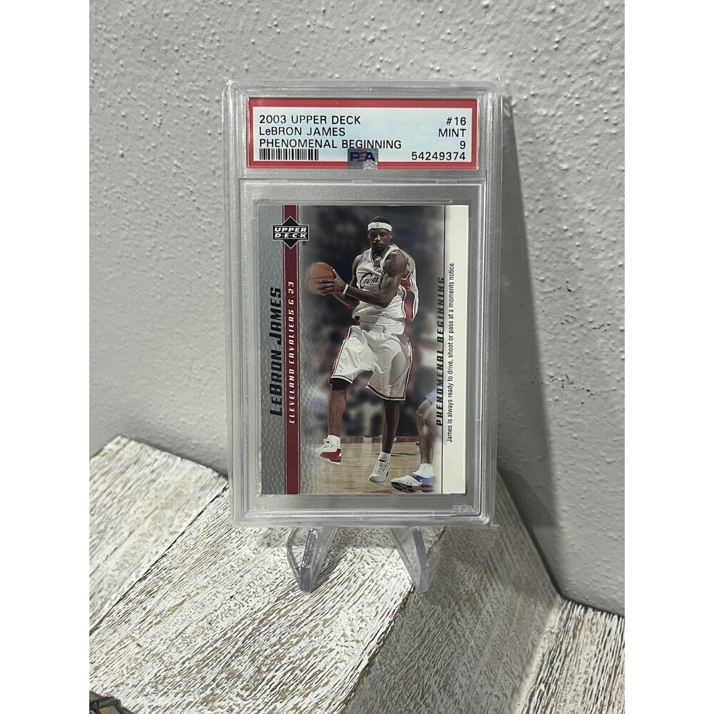 LeBron James 2003 Upper Deck #16 Phenomenal Beginning Rookie RC PSA 9 MINT